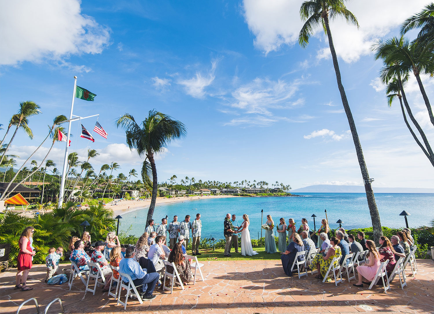 Wedding ceremony overlooking the ocean at Napili Kai