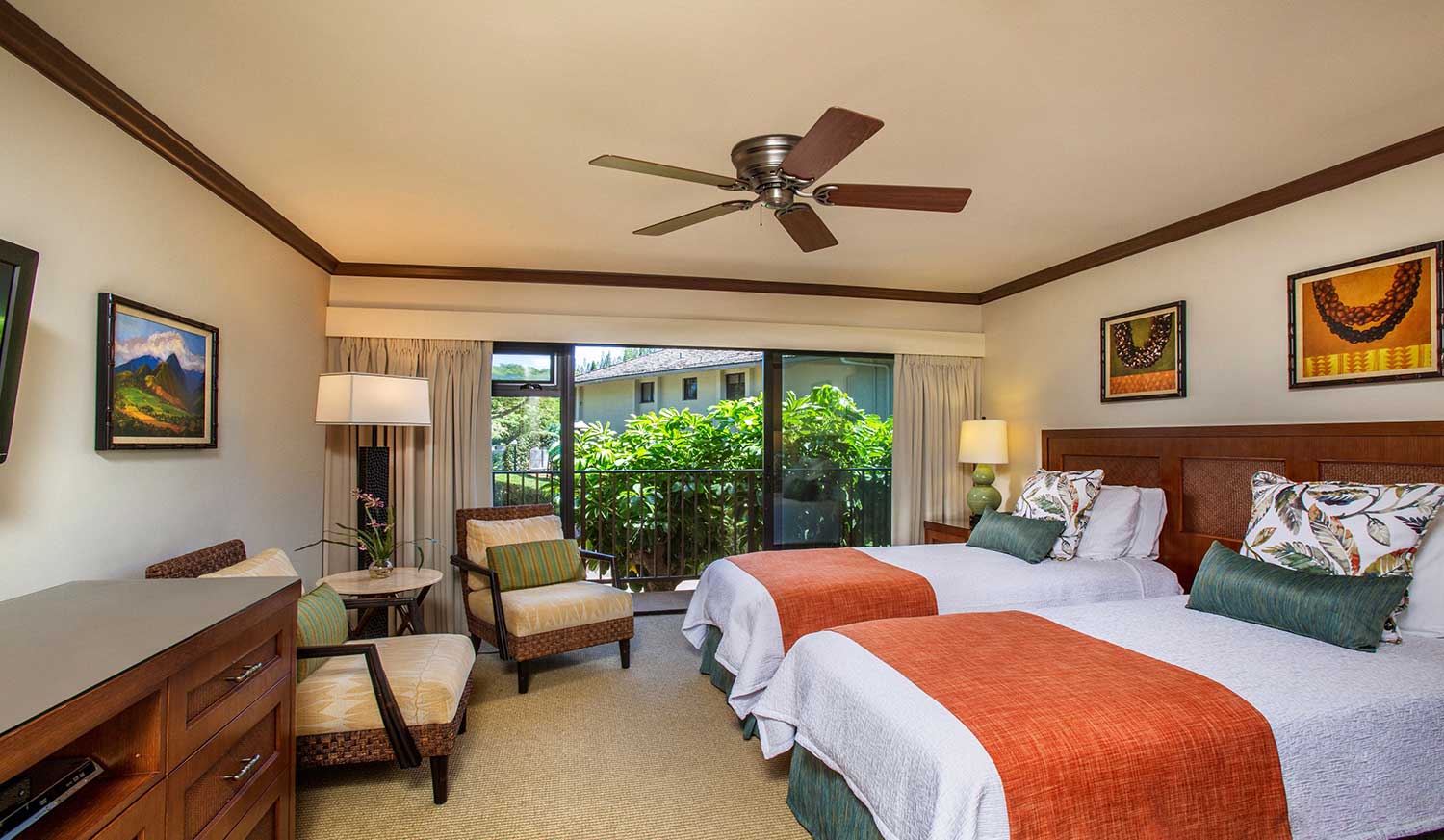 Private lanai overlooking the ocean with seating area