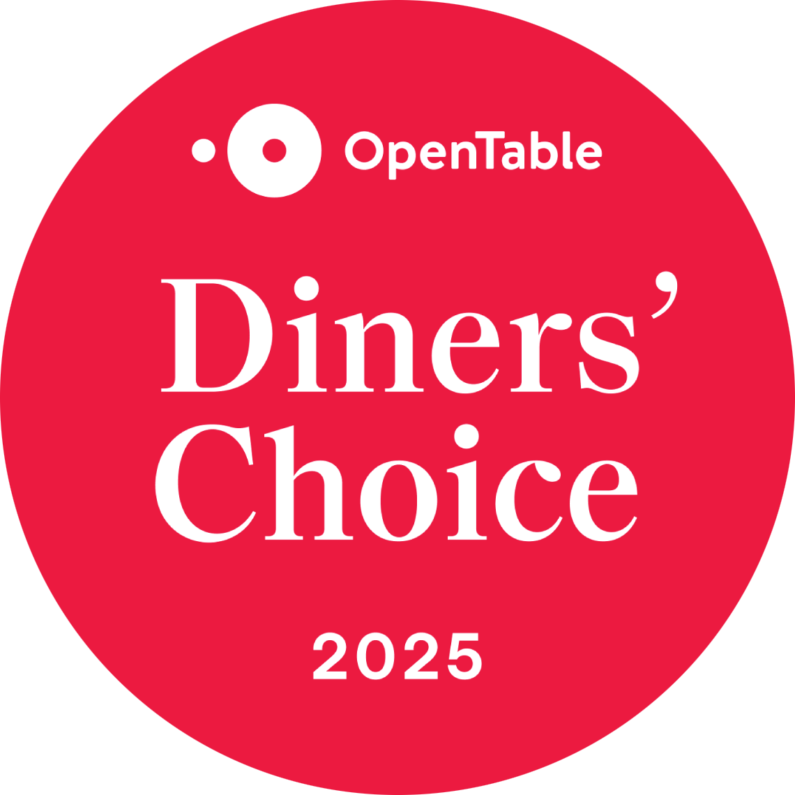 Open Table Diners' Choice 2025 award